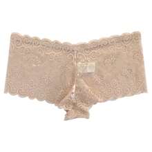 Bóxer Cachetero Femenino Sensual Encaje Mujer Carnival 73786 - Beis - Ver 5