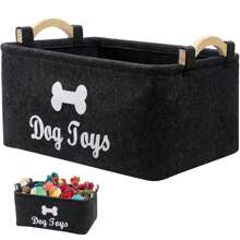 1 Miếng Gấp lại Bằng gỗ Xử lý Felt Thú cưng Đồ chơi Giỏ lưu trữ , Hộp đựng Cái túi Đối với Mèo & Đồ chơi Chó at Nhà - màu đen - Xem 9