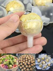 20 cái/bộ DIY Kẹo & Sô cô la Hoa Đứng , Với 10 Trong suốt Trái bóng & 10 Cây tre Gậy Hoa Đứng Bộ , Buổi tiệc & Sinh nhật Bó hoa Trang trí Chất liệu Gói hàng - trong suốt - Xem 6