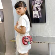 1 件隨機顏色兒童手提包帶珍珠手柄、卡通單肩包、可愛女孩斜挎包 - 彩色 - 查看 2