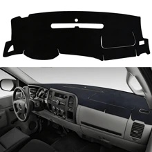 Car Dashboard Cover For Left Hand Drive GMC Sierra And Chevrolet Silverado- Fits 2007-2013 Models With Two Glove Boxes - Black - View 1