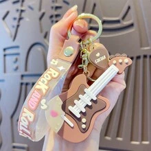 1pc Creative Guitar Shaped Keychain For Car Keys Bag Charms Gifts For Couples, Men, Women With Personalized, Multiple Colors Valentine's Day Present - Multicolor - View 5