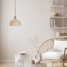 1pc Rope Pendant Light Kit With Adjustable Cord, E26/E27 Socket, Antique Bronze Retro Ceiling Lamp For Diy Kitchen, Bedroom, Cottage Design (Bulb Not Included) - Bronze - View 5