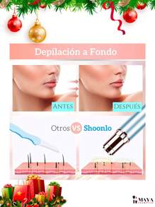 Depiladora Facial Mujer Sin Dolor, Depilador Electrico de Rostro Recargable, Removedor de Vello para Bikini/Axilas/Bigote/Barbilla/Brazos,  (Oro Rosa) de Baterias - Blanco y Negro - Ver 3