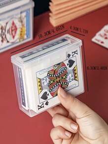 1 個卡片收納盒,透明塑膠收納盒,用於撲克牌、文件、卡片、小零件 - 無色 - 查看 2