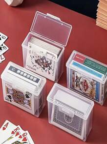 1 個卡片收納盒,透明塑膠收納盒,用於撲克牌、文件、卡片、小零件 - 無色 - 查看 1