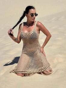 Women Swim Dresses - 卡其色 - 查看 2