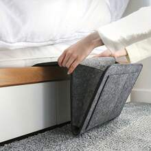 1個毛氈床邊收納袋,宿舍床邊掛袋,臥室床邊掛袋,客廳沙發掛袋,便攜式收納袋 - 淺灰色 - 查看 4