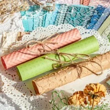 1包含16片混合物料套餐,包括浪漫空心網紗相本裝飾紙,diy拼貼材料,創意學校文具用品 - 藍色 - 查看 5