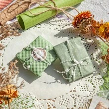 1包含16片混合物料套餐,包括浪漫空心網紗相本裝飾紙,diy拼貼材料,創意學校文具用品 - 藍色 - 查看 6