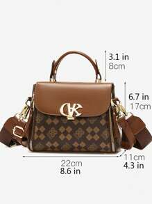 時尚優雅的女士手提包,適用於休閒外出 - 棕色 - 查看 6