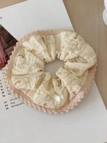 1 件女士多色绒球花朵蕾丝樱桃草莓熊印花蝴蝶结布甜美可爱发带 - 彩色 - 查看 7