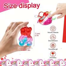 12入組迷你彈跳鑰匙圈抓捏玩具隨機配色,迷你彈跳泡泡情人節派對小禮品抓捏玩具,矽膠迷你彈跳玩具批量 - 彩色 - 查看 2