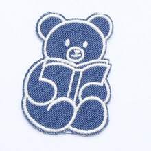 卡通熊設計布料黏牛仔布衣服補丁,無縫修補助紙用於修復牛仔褲撕裂和破洞帶刺繡裝飾 - 彩色 - 查看 5