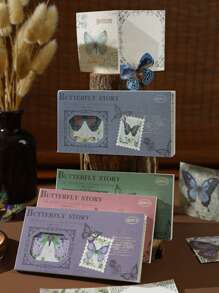 YUXIAN 42入組復古蝴蝶和花卉印花拼貼材料,適用於手帳、日誌等紀念簿製作 - 彩色 - 查看 6