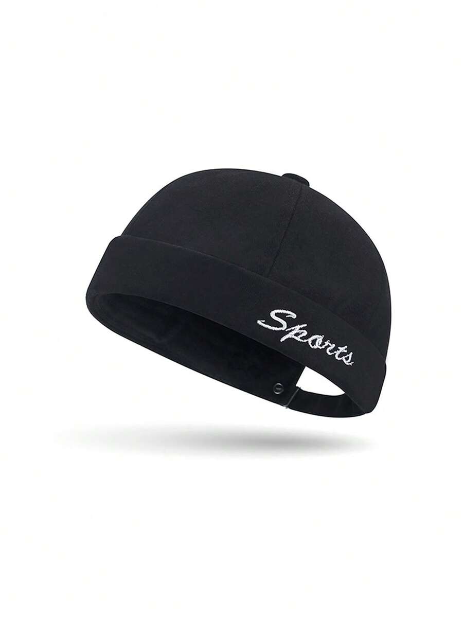 1顶男女通用复古文艺唐帽嘻哈爵士平沿棒球帽，适合春季佩戴 - 黑色 - 查看 1