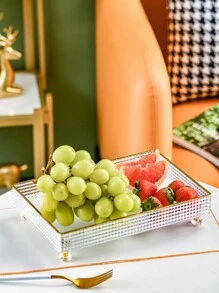 1 Set Caja De Almacenamiento De Alimentos Transparente Y Bandeja De Bocadillos, Bandeja De Almacenamiento De Alimentos Multifuncional De Cocina - 1 juego blanco. - Ver 2