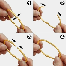 10 piezas Ganchos redondos a presión para cortina de ducha, anillos metálicos para cortina de ducha, ganchos para cortina de ducha a prueba de óxido que se deslizan suavemente, accesorios de baño, decoración de baño del hogar para el verano - Dorado - Ver 5