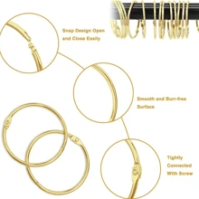 10 piezas Ganchos redondos a presión para cortina de ducha, anillos metálicos para cortina de ducha, ganchos para cortina de ducha a prueba de óxido que se deslizan suavemente, accesorios de baño, decoración de baño del hogar para el verano - Dorado - Ver 4