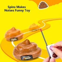 1PC Poop Car Remote Control Plastic Simulation Stool Toy Poop Car With Spinning And Farting Action For Halloween April Fools Day, Family Games And Party Gifts (Without Screwdriver And Batteries) - Brown - View 5