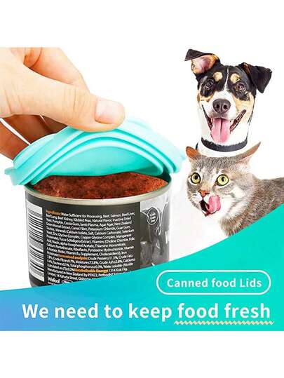1pc Random Color Silicone Can Cover For Pet Food Cans