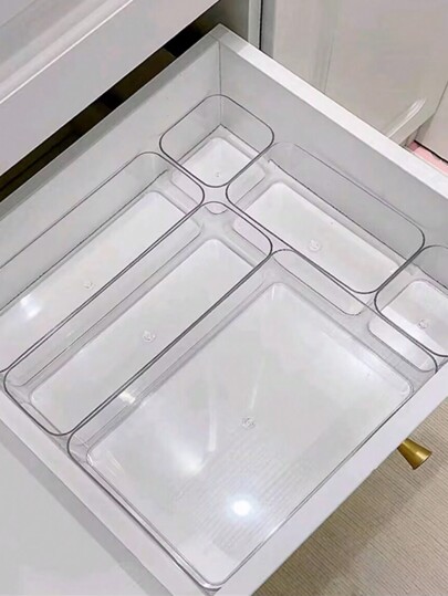 1pc Clear Drawer Storage Box,For Back To School
