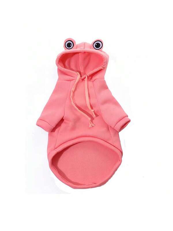 Disfraz de Rana Lindo para Perro y Gato, Sudadera con Capucha de Felpa Cálida, Ropa para Mascotas de Todas las Estaciones