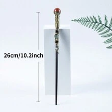 1支天然水晶棒,搭配七色脈輪療癒石,棒適用於角色扮演和情人節禮物,長26cm - 紅碧玉-海底輪 - 查看 2