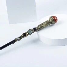 1支天然水晶棒,搭配七色脈輪療癒石,棒適用於角色扮演和情人節禮物,長26cm - 紅碧玉-海底輪 - 查看 3