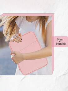 1pc Compatible With IPad Storage Bag Protective Sleeve Tablet Bag 10.8 Inch 12.9 Inch 13 Inch Laptop Liner Bag With Pocket Laptop Bag With Handle Waterproof Multifunctional For Business For Travel For School For College - Pink - View 8