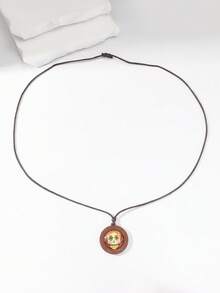 1入時尚復古風格顱骨吊墜項鍊,派對女士必備 - 彩色 - 查看 2