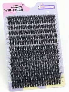 Mikiwi 280入組睫毛束diy個人睫毛,厚厚的、蓬鬆的眼睫毛延伸9-16mm,d捲80d蓬鬆的假睫毛化妝工具 - 黑色 - 查看 5
