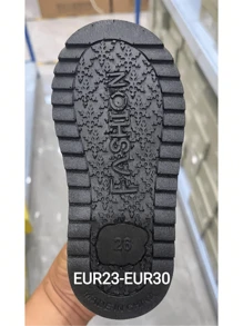 1pair Girls' Black Fabric Snow Boots, Round Toe, Thermal Lined, Anti-Skid Thick Sole, Suitable For 3-12 Years Old Girls In Autumn And Winter - Black - View 5