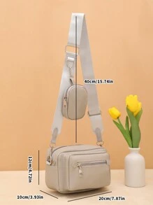 New Women's Bag Simple Casual Two-Piece Shoulder Bag Fashion Crossbody Bag Retro PU Soft Leather Feeling Women's Oblique Shoulder Bag