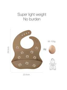 1 Miếng Trẻ em Phim hoạt hình động vật Hình dạng Silicone Không thấm nước Bib , Dơ dáy Chống lại , Chống rò rỉ , Thích hợp Đối với Tất cả các mùa - Cà phê nâu - Xem 3