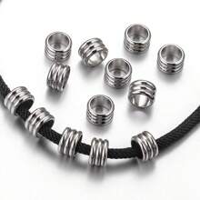 20Pcs 304 Stainless Steel Large Hole Spacer Bead Rings, Hole Diameter 6Mm, For Bracelet Necklace Fashion Minimalist Diy Jewelry Accessories Beading Stainless Steel Jewelry