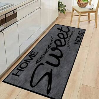 1pc Kitchen Oil Proof Floor Mat Household Anti-Slip Entrance Door Mat Full Coverage Anti-Dirt Crystal Velvet Carpet