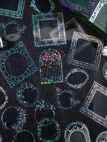 20張/包花邊手工帳貼紙,寵物裝飾貼紙,用於diy手工藝品、手機、筆記本電腦、美學剪貼用品、手帳、相冊、拼貼材料、創意藝術用品（6款隨機發送） - 銀色 - 查看 2