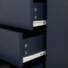 ECACAD 21.3"H Nightstand End Table Three Drawer Black And White