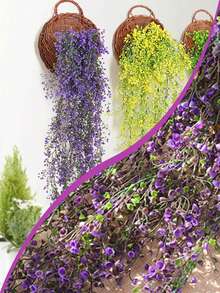 1入組120cm淺綠色人工懸垂藤蔓模擬花朵,適用於家居牆壁裝飾、花園婚禮懸垂裝飾 - Light Green - 查看 6