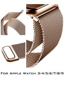 2 In 1 Compatible With Apple Watch Band + Case Men's And Women's Fashionable And Casual Soft And Breathable Stainless Steel Wire Braided Loop Magnetic Band And Anti-Drop And Scratch-Resistant PC And Tempered Glass Screen Film Integrated Case Compatible With Apple Watch 40/41/42/44/45/46/49MM Strap Case Compatible With Apple Watch Series Ultra/10/9/8/7/6/5/4/SE Milanese Style Strap And Simple Case Easy To Wear