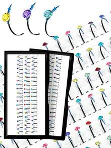 60 Pcs D Bright Diamond Lashes Multicolor Diamond Glitter Fairy Lashes Wedding Lashes Party Lashes DIY Festive Eye Tail Beauty Makeup 10-15mm