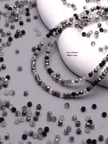 200Pcs A Bag 2.5x3mm /3x4.5mm Small Size Crystal Flat Bead  Crystal Glass Beads  Mix Color Beads For Jewelry Making DIY Accessories  Necklace Braclerts Hand Made