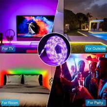 Led Strip Lights BT Smart App Control Music Sync Color Changing RGB Led Light Strip With 44 Key Remote,Led Lights For Bedroom Room Home Decor Party Festival(5050-5v ) - Multicolor - View 10