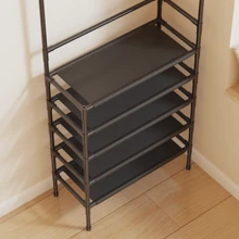 1入組4層可攜式鋼管衣帽架60cm* 30cm* 143cm鋼管pp衣帽架,適用於臥室,客廳,節省空間的衣帽收納組織架,容易安裝,可放置外套、鞋子、拖鞋 - 白色 - 查看 2