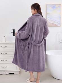 1 pièce Robe de chambre portative pour dames, décor de mariage d'été violet foncé pour la maison et la salle de bain, rentrée scolaire