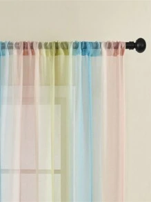 2 件彩虹渐变透明窗帘，外观定制，适用于客厅、卧室装饰。这些窗帘垂感柔和优雅，色彩丰富，可满足不同品味和装饰风格。添加大胆色彩或舒缓中性色调，增强室内空间的美感。 - 粉蓝纱 - 查看 2