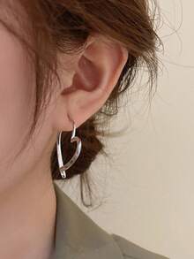 1 對銅合金獨特設計復古個性甜心女式耳環 - 愛心 - 查看 3