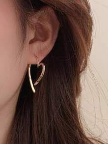1 對銅合金獨特設計復古個性甜心女式耳環 - 愛心 - 查看 4