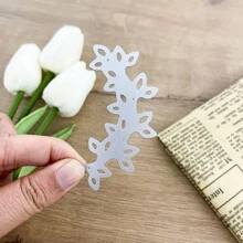 樹枝和葉子金屬切割雕刻模板,diy創意相簿裝飾凹凸卡片 - 銀色 - 查看 5